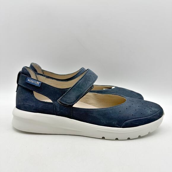 Mephisto Womens Marisa Shoes US 8.5 EU 38.5 Blue Leather Mary Janes NIB - Picture 3 of 12